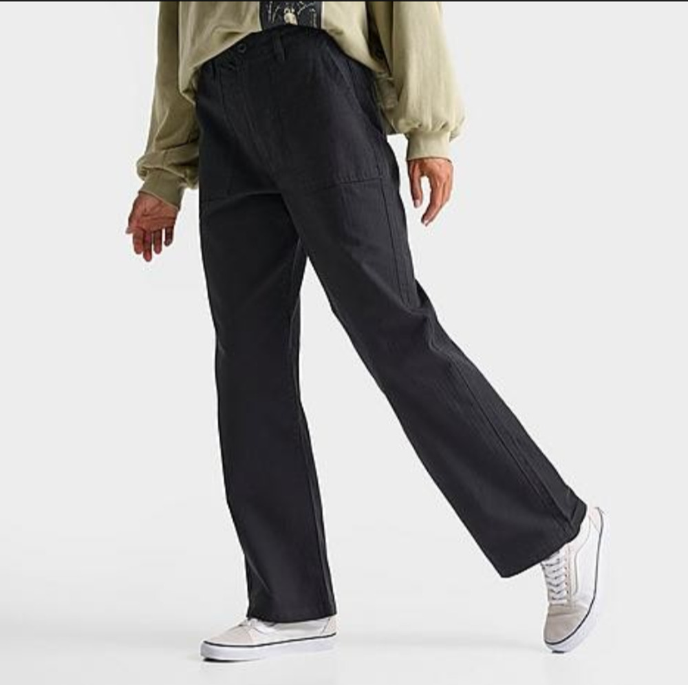 Vans Women's Union Relaxed Denim Carpenter Pants Wide Leg Black Size 28 NWT